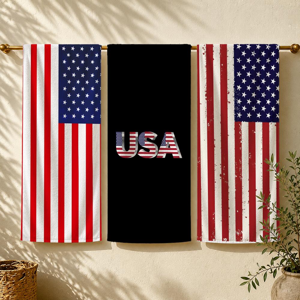 Outdoor Camping Usa - Flag A-America U-USA F-Flag Towel Handtuch