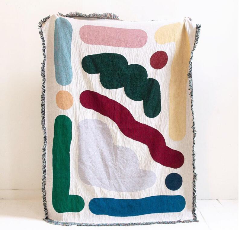 Outdoor Camping Rugs - Farbige Linien Baumwolle Reise Camping Decke